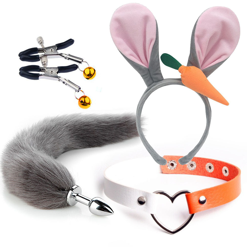 Mikey Pink Anime Sexy Bunny Ohr Stirnband Butt Plug Schwanz Set