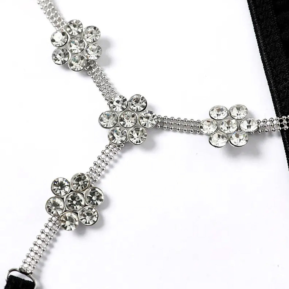 Flower Rhinestone G-String