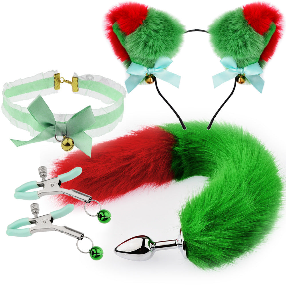 Sexy Christmax Ear Headband Butt Plug Tail Set