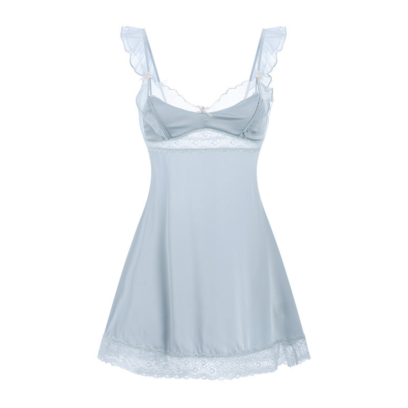 Blue Ruffle Honeymoon Dress