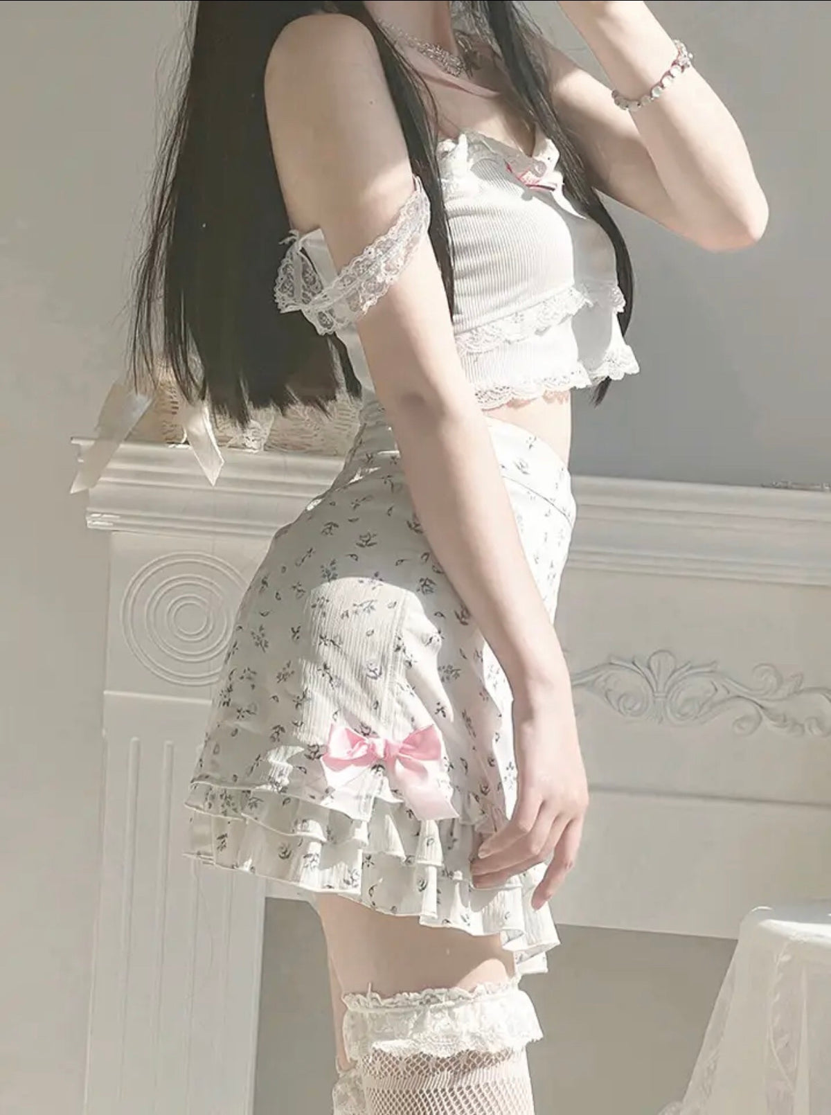 Aesthetic Kawaii Flower Skirt