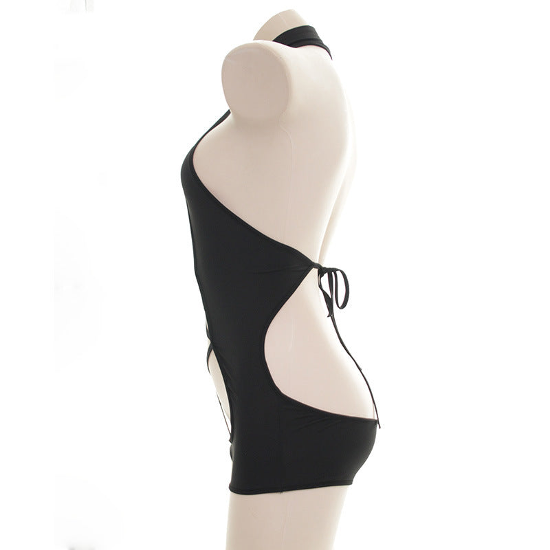 Sexy Amine School Girl Kawaii Stripped Heart Cat Keyhole Lingerie