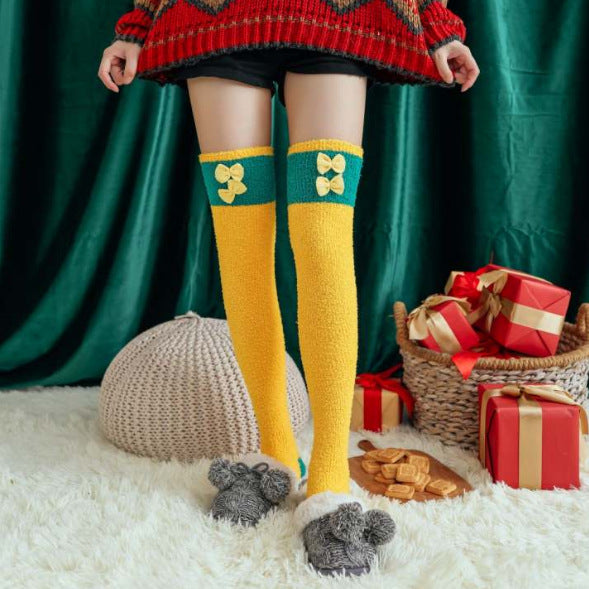 Sofyee Kawaii Knots Warm Knee High Tights Stockings