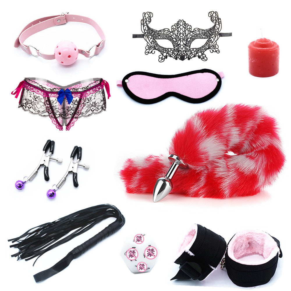 Kawaii Angel Soft BDSM Lover Gothic Bondage Gear Accessories Sex Toy Set - 10 PCS Set