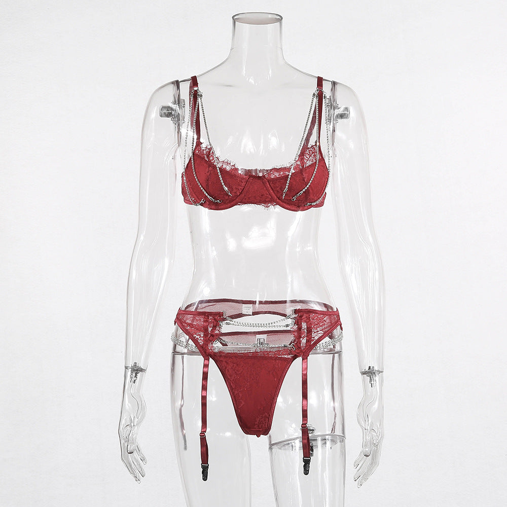 Sexy Bold Hot Red Bra Set Lingerie