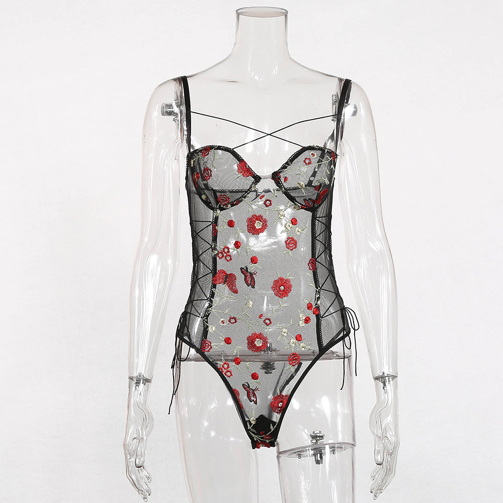 Flower Me Romantic Flowery Lace Sheer Bodysuit