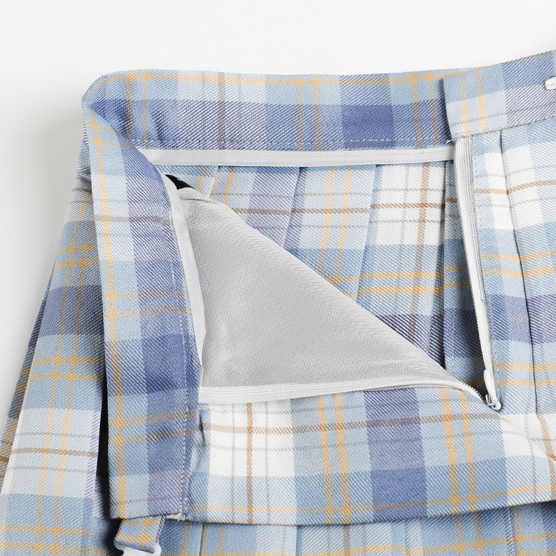 Japanese ice cream pleated skirt plaid skirt