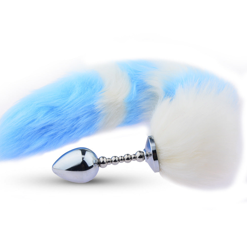 Blue Anime Sexy Cat Ear Headband Butt Plug Tail Set