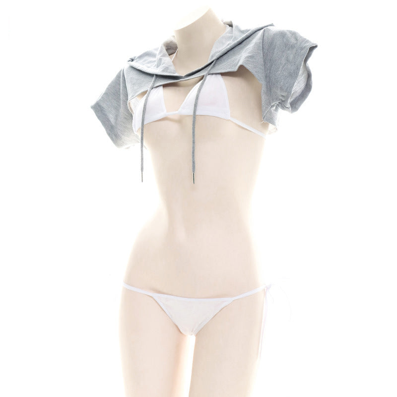 Schulmädchen-Rosa-Anime-Sexy-Uniform-Bikini-Set