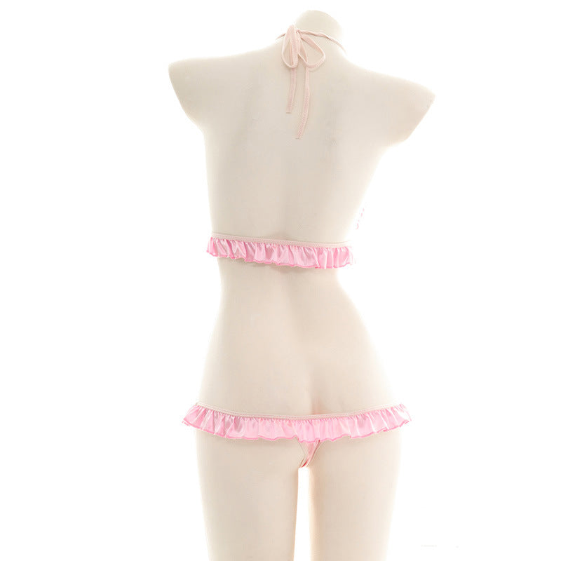 Sofyee Pink Erotic Fun Halter Neck Sexy Lingerie
