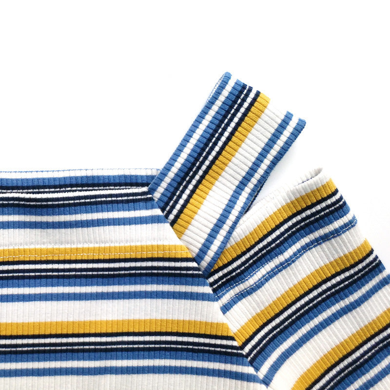 Cold Shoulder Striped Top