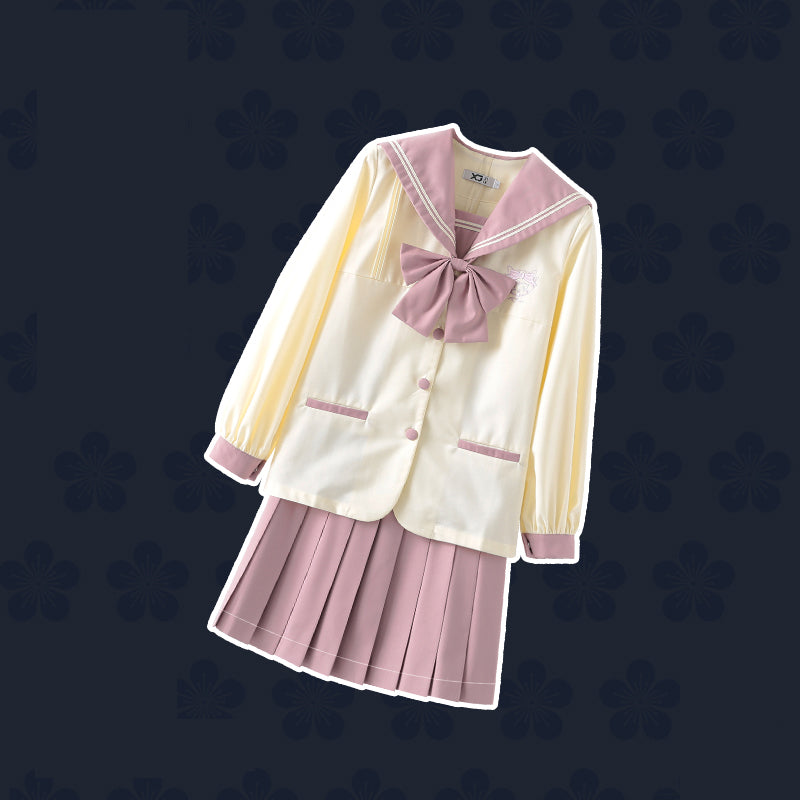 Sweet pink cute twin jk uniform Japanese suit