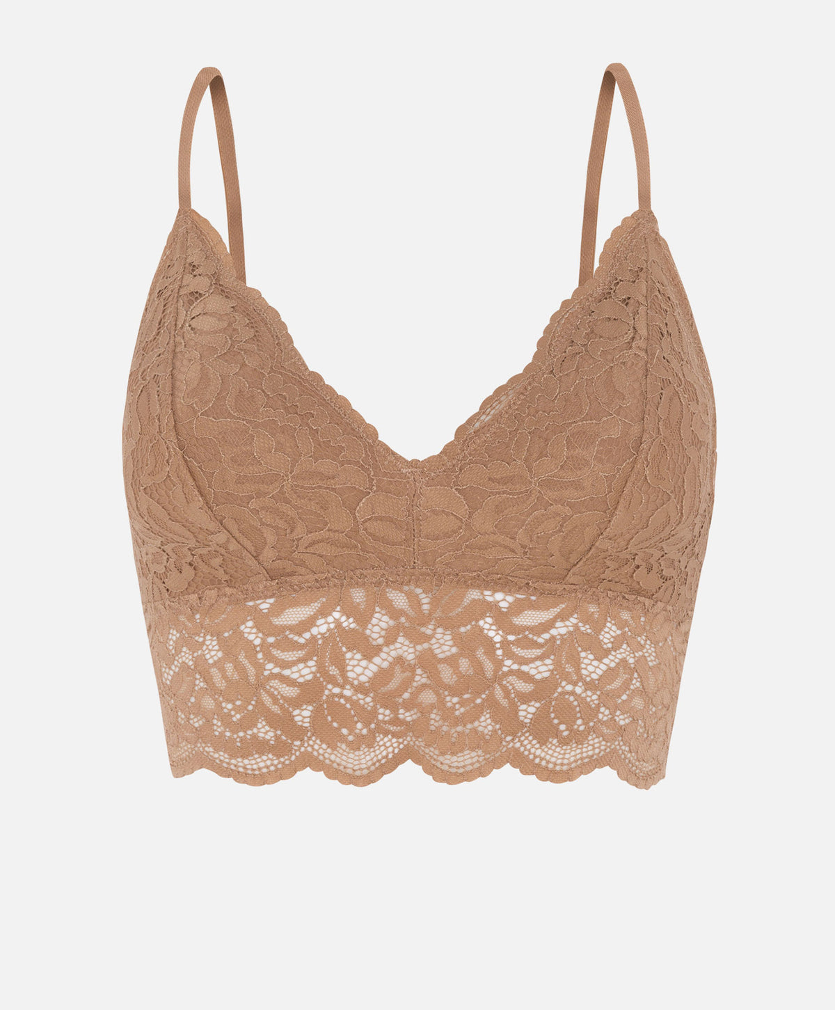 Wearing Like No Wearing Triangle Lace Floral Comfy Sweet Bralette
