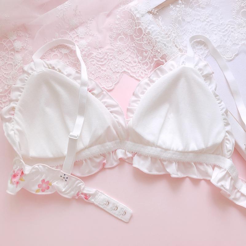 Pink Flower Dot Pastel Lover Cute Sweetie Baby Bralette Set