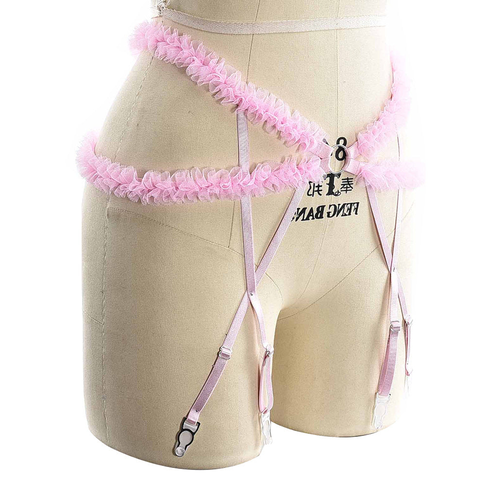 Pastellfarbenes Lolita-Herz-Strumpfband