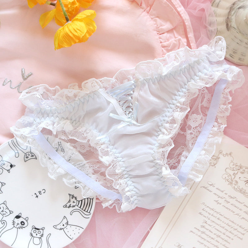 Sweet Strawberry Pie Japanese Girl Heart Bandage Lace Panties
