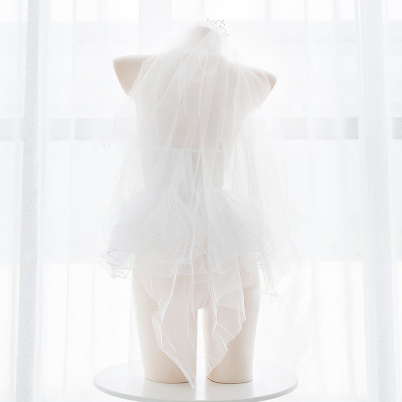 Sexy Amine School Girl Kawaii Stripped Heart Cat Keyhole Lingerie