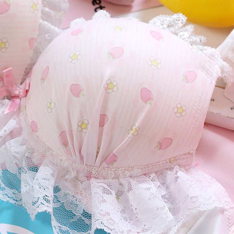 Sofyee Flower Dot Flower Bra Set