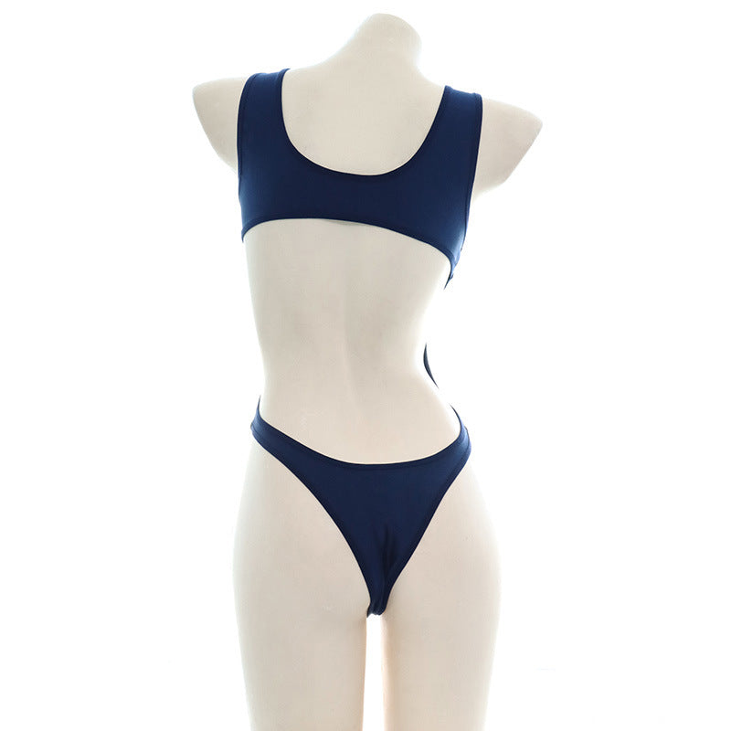Open Japanese Cute Ruffle Flower Swimsuit