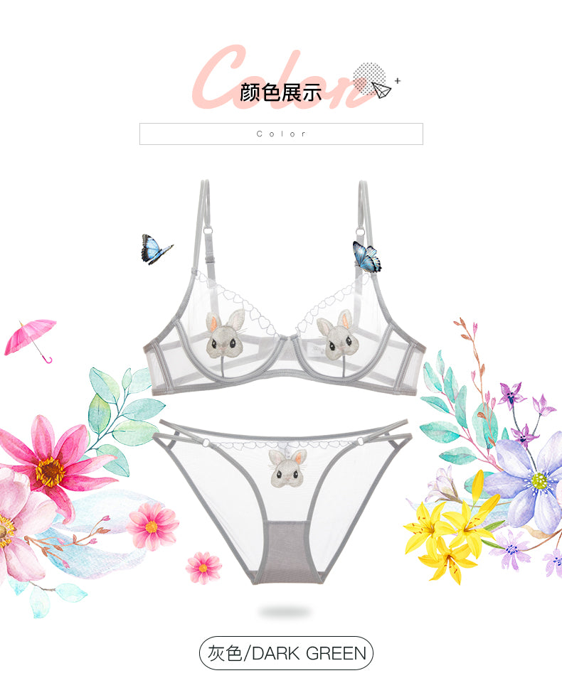 Sheer Bunny Bra Set
