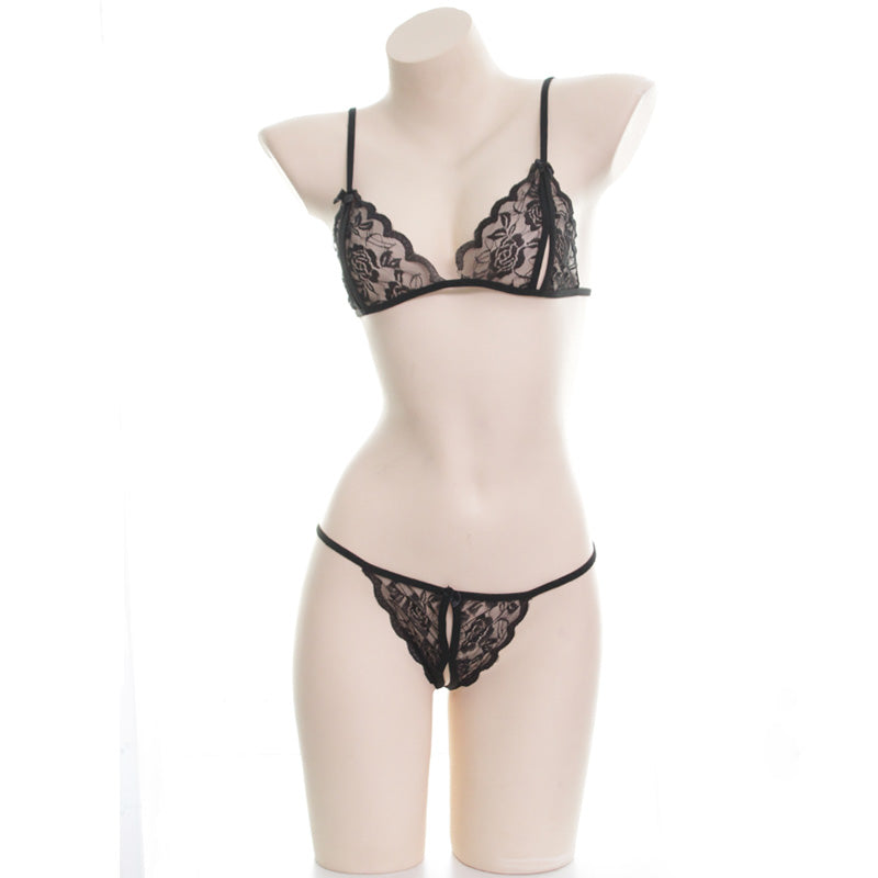 Durchsichtiges Dessous-Set mit japanischen Rüschen