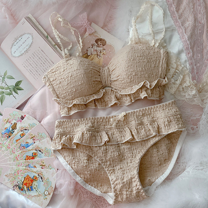 Japanese Cute Sexy Sweet No Steel Ring Underwear Set