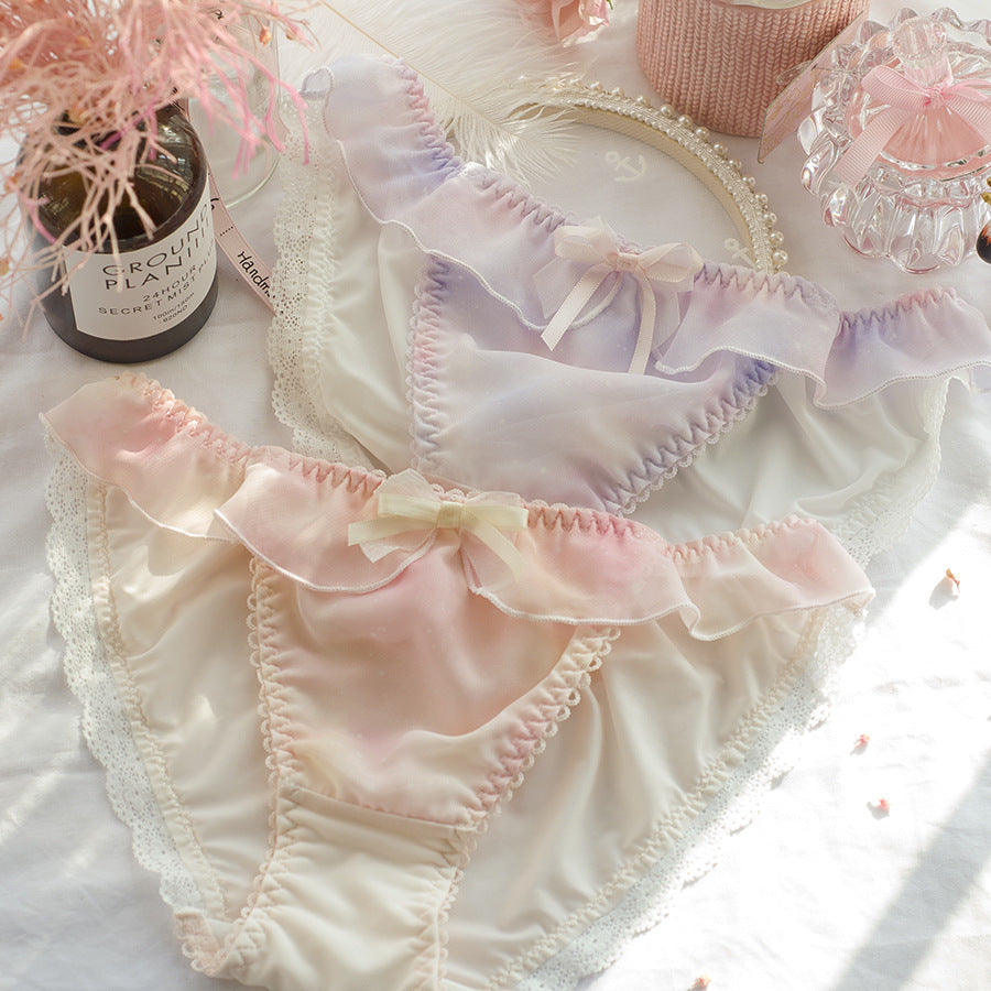 2pcs-Kawaii Girl Sweet White Kiss Me Panty