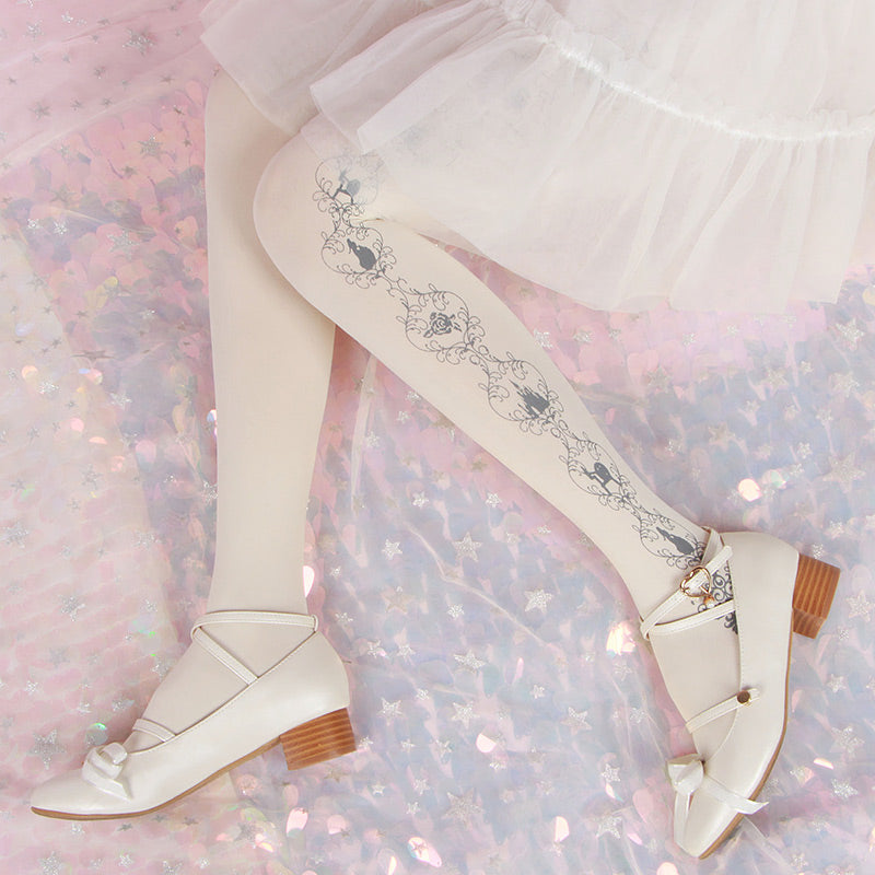 Japanese Lolita Wings Knee High Tights