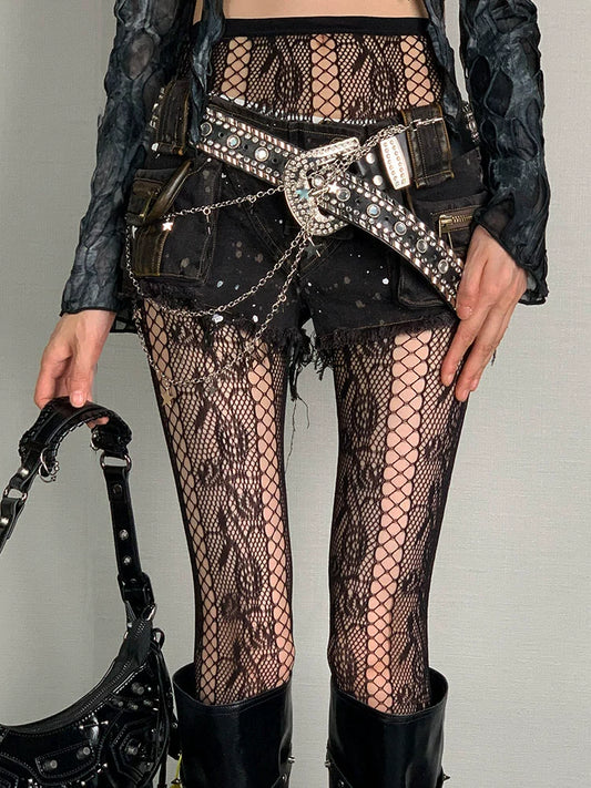 Black Lace Out Stocking