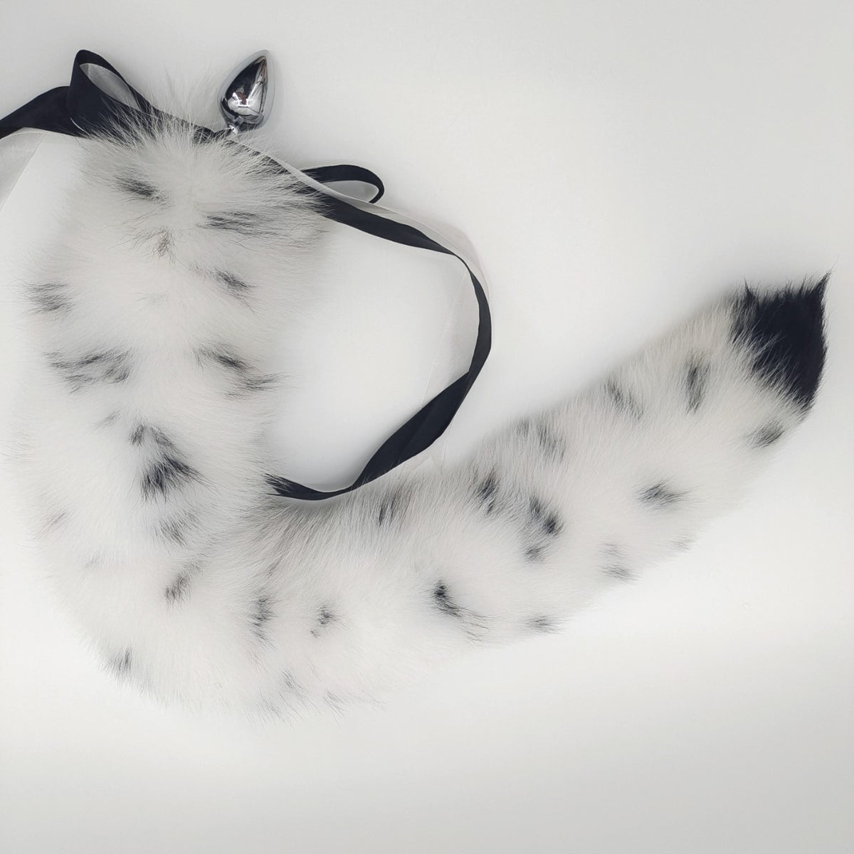 White Dots Fox Buttplug Tail