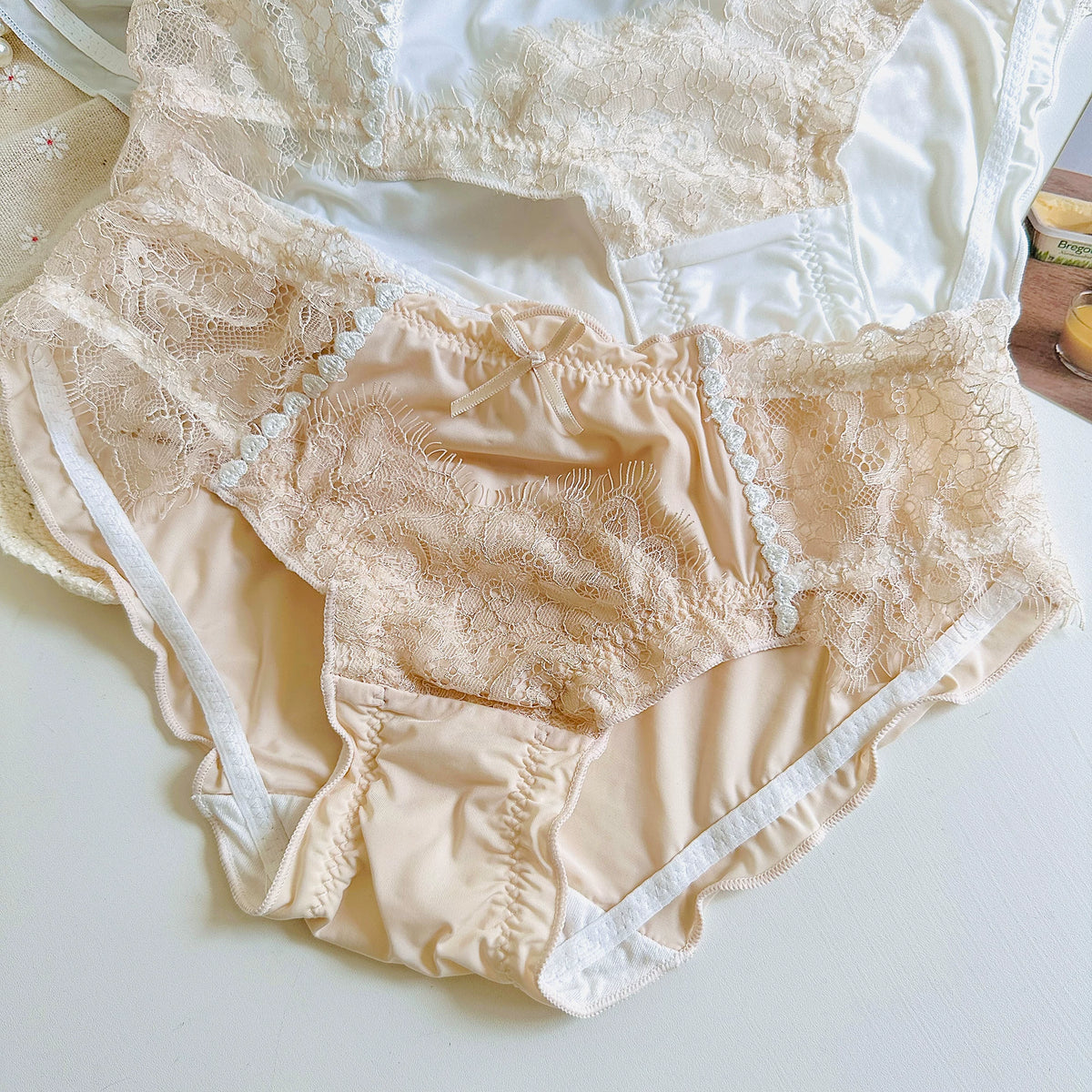 Kawaii Cute Lace Trim Panty Set