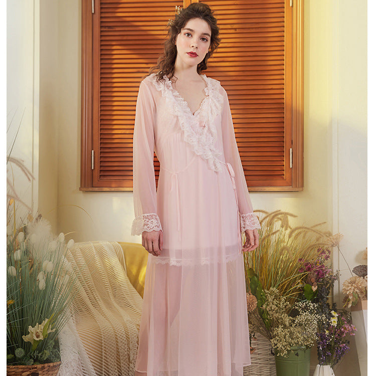 White Lace Sheer White Nighties Set