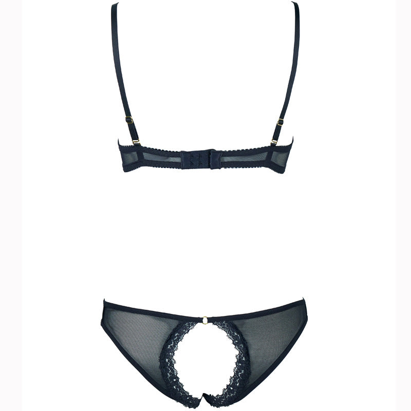 Black Open Cup Lingerie Set