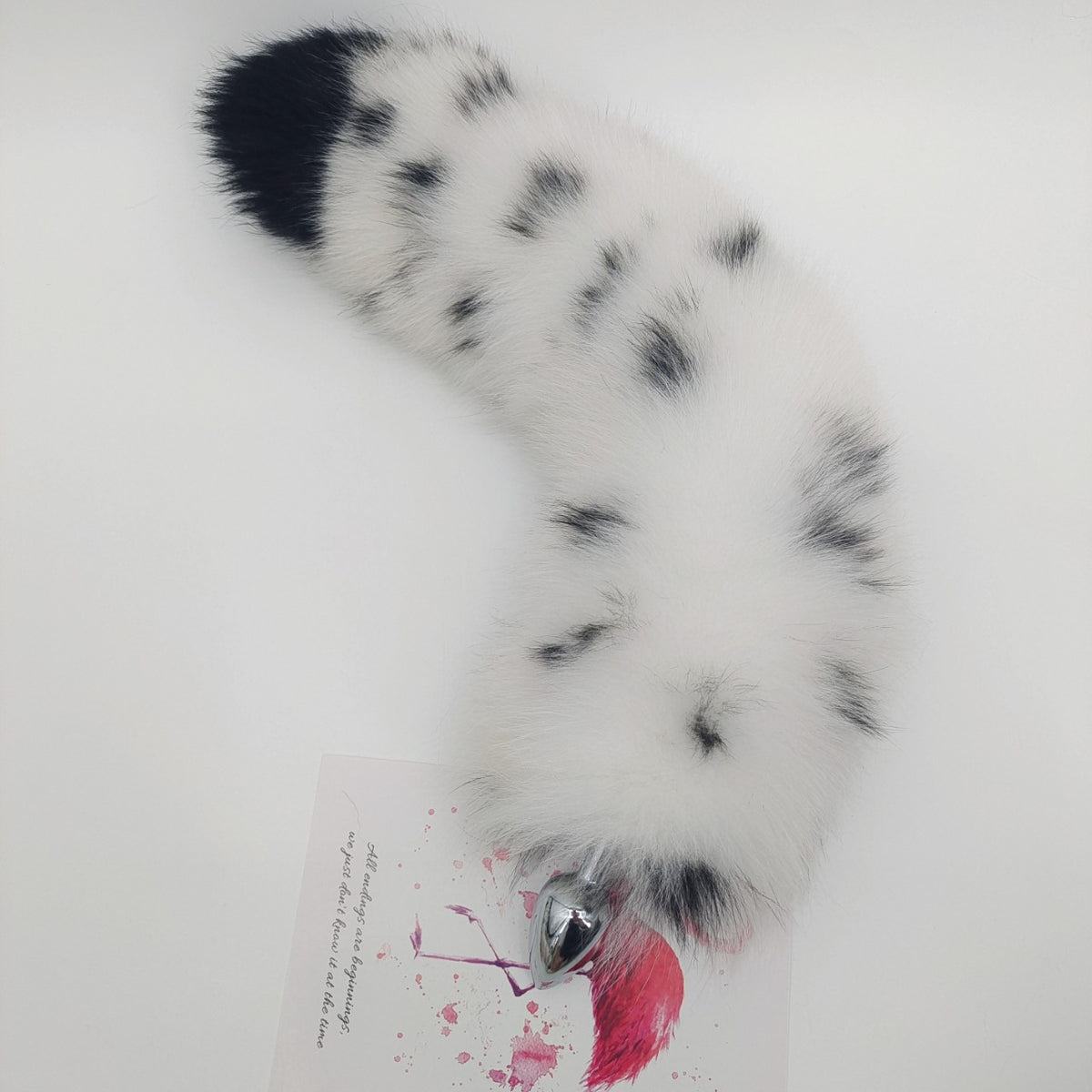 White Dots Fox Buttplug Tail