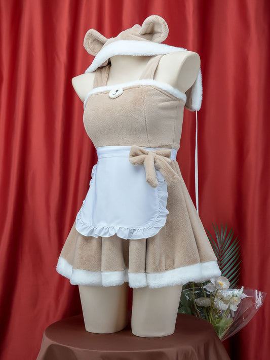 Furry Bear Girl Dress Set