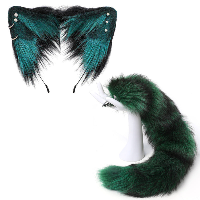 Real Fur Fox Girl Buttplug Tai + Ears Set