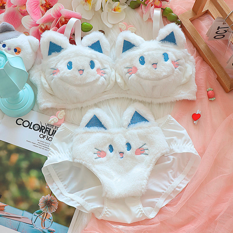 Kawaii Cat Bra Set