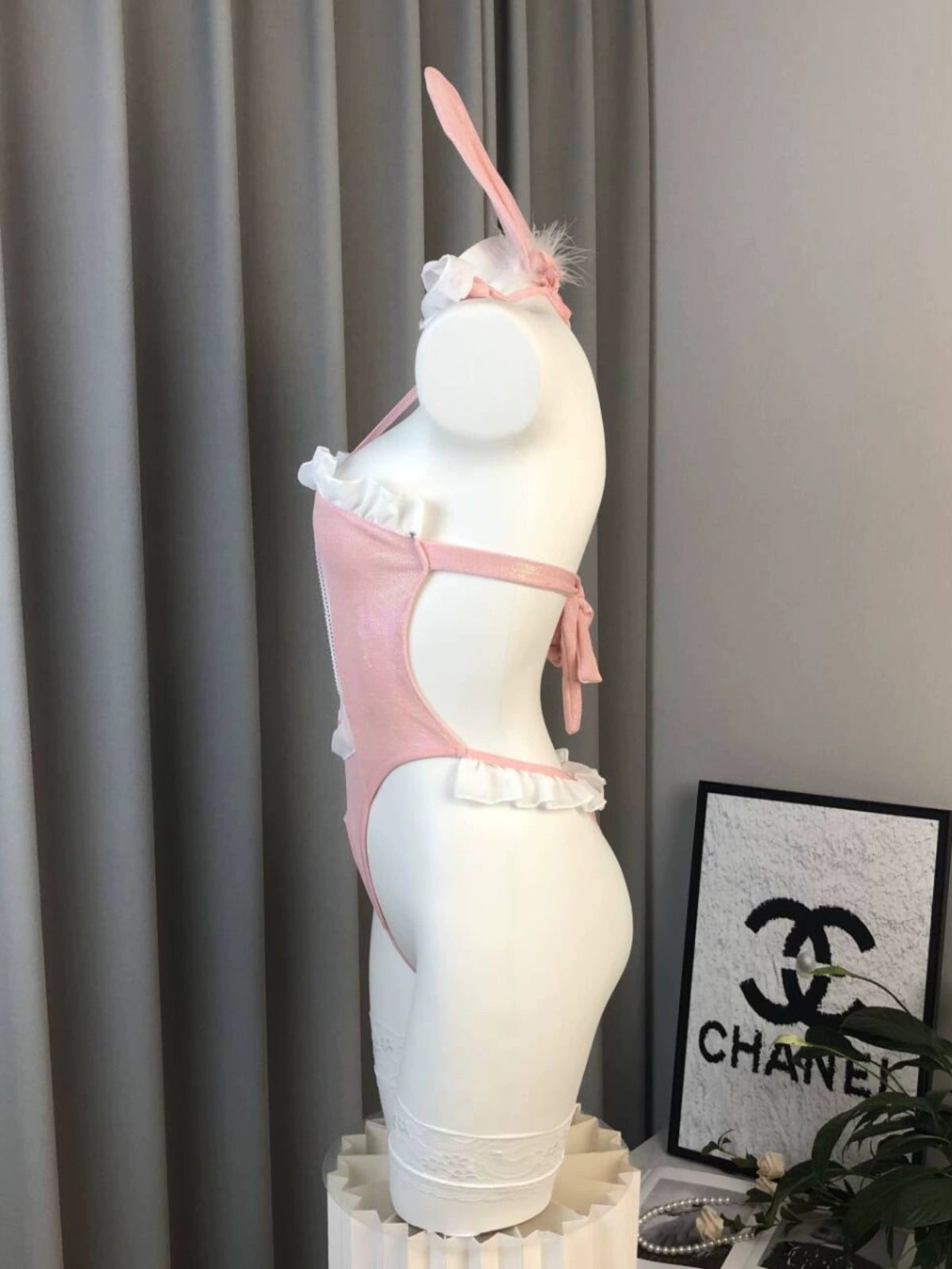 Pink Crotchless Japanese Anime Bunny Girl