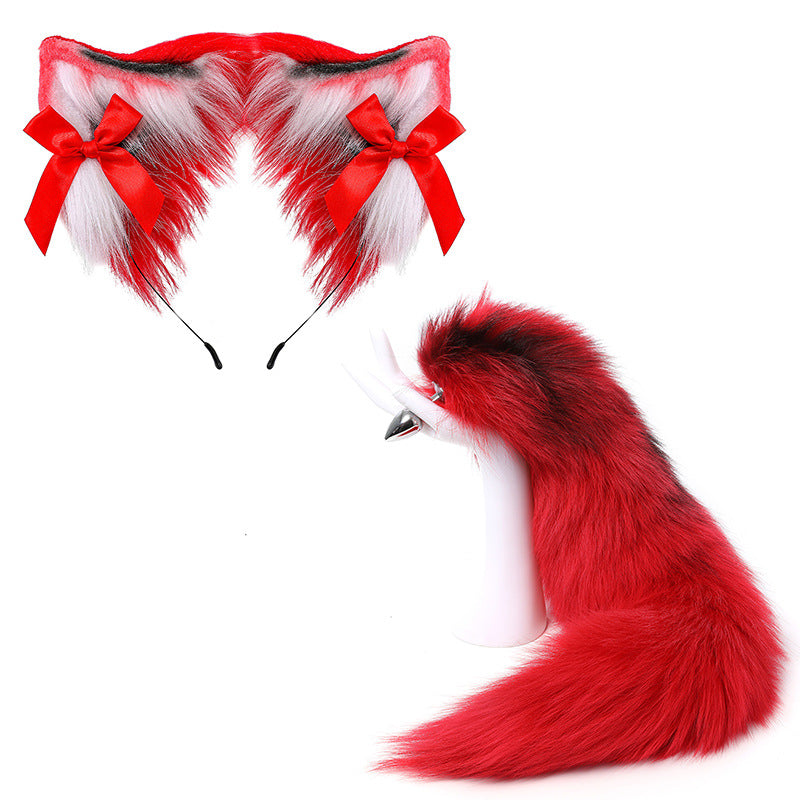Real Fur Fox Girl Buttplug Tai + Ears Set