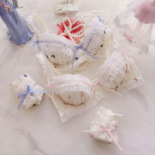 Japanese Lolita Flower Bra Set