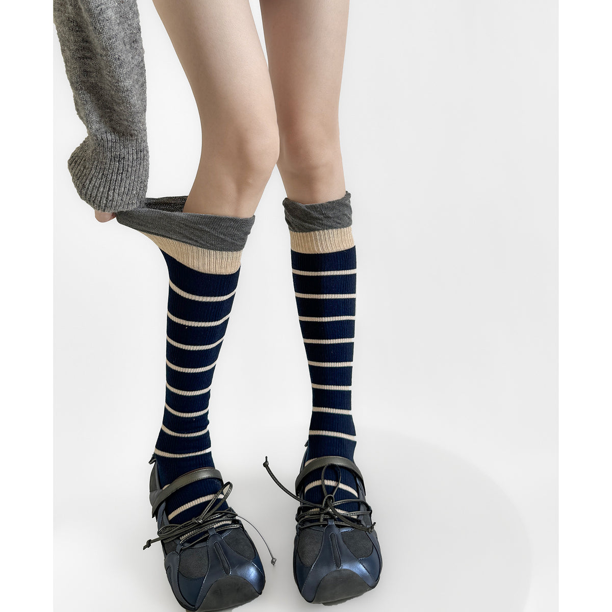 Kawaii Stripe School Girl Stockings