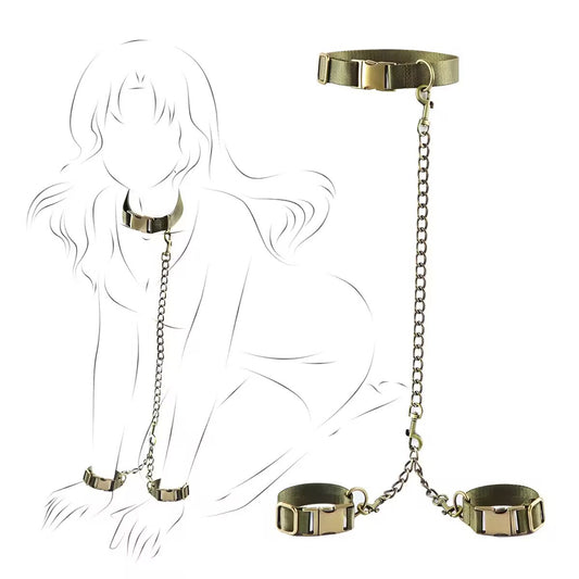 Cat Girl Tied Up Handcuff Collar Choker