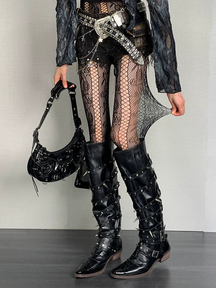 Black Lace Out Stocking