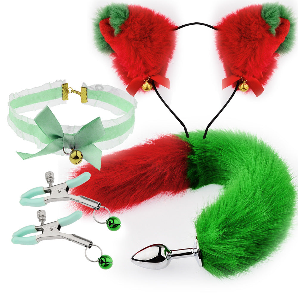 Sexy Christmax Ear Headband Butt Plug Tail Set