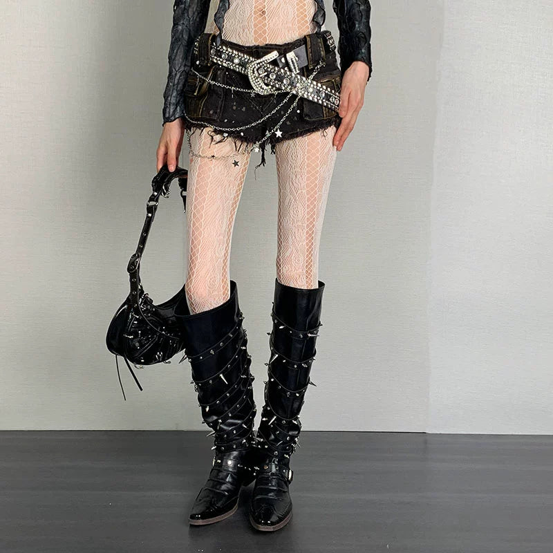 Black Lace Out Stocking