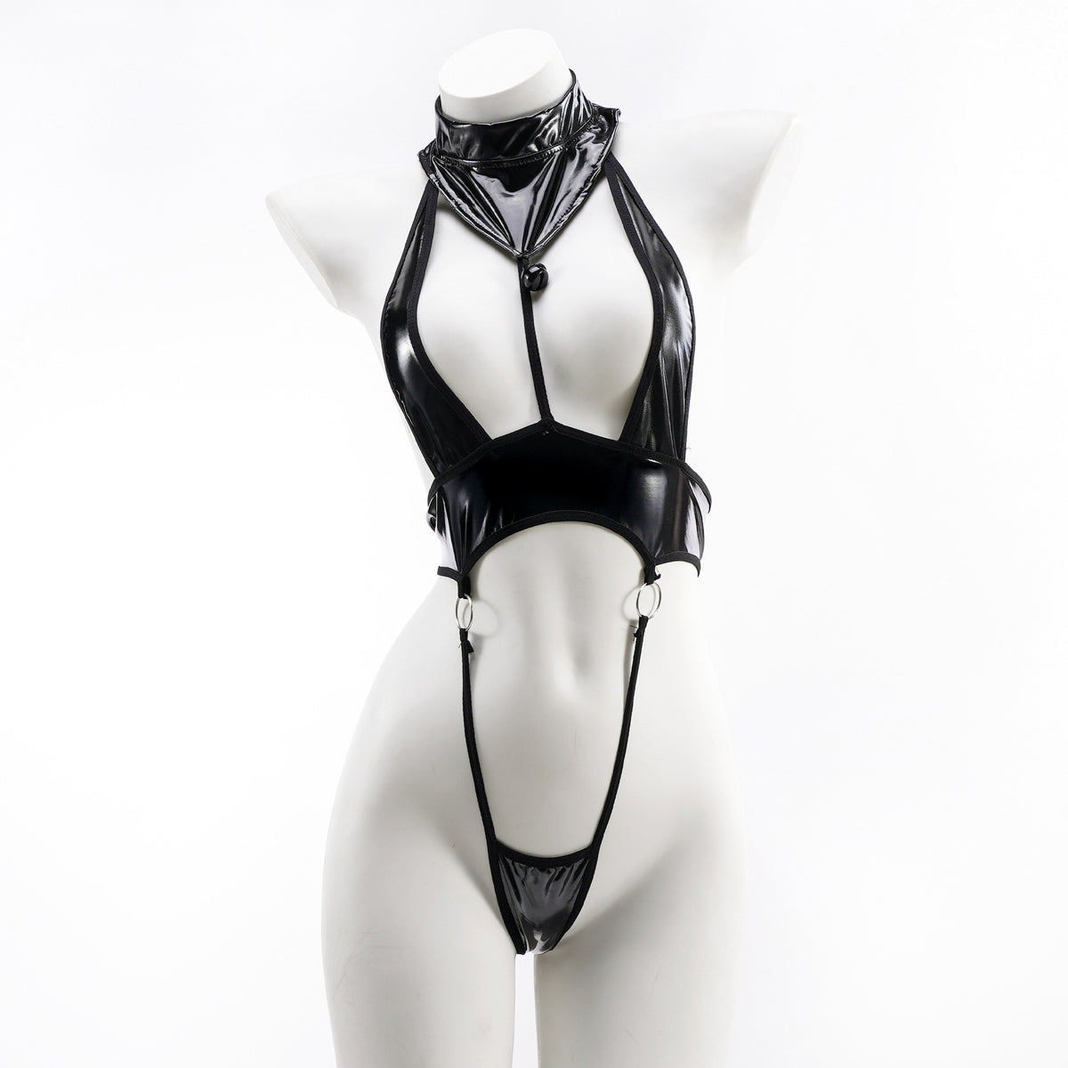 Kawaii Lace Up Leather Bodysuit