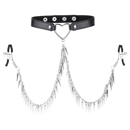 Wild Heart Nipple Clamp Collar
