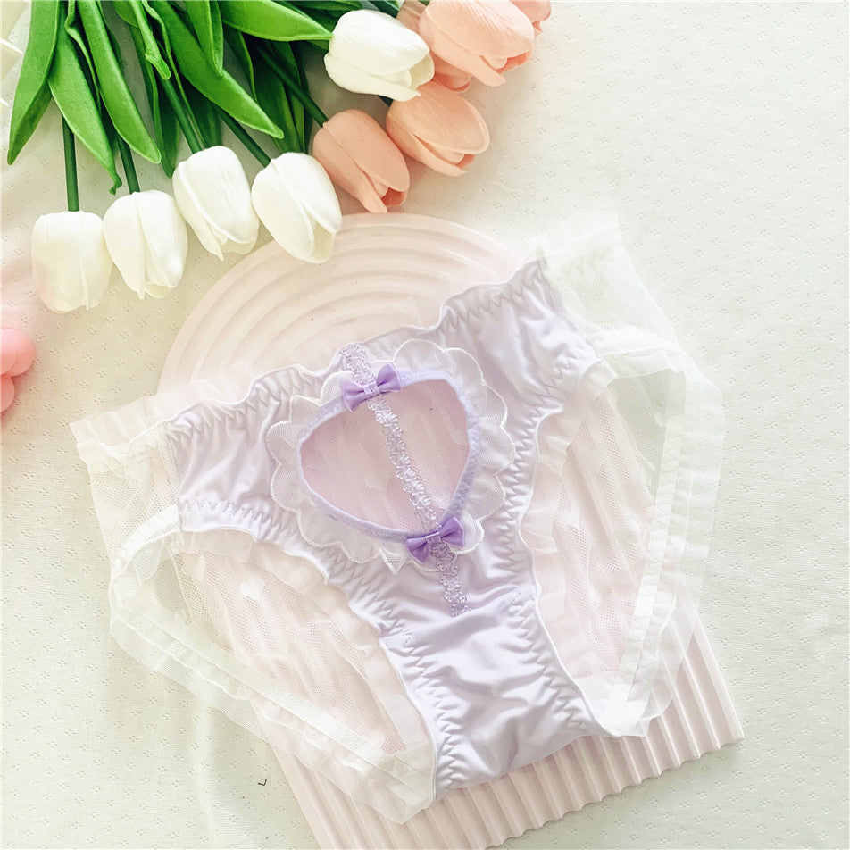 5pcs - Kawaii Heart Hole Panty Set