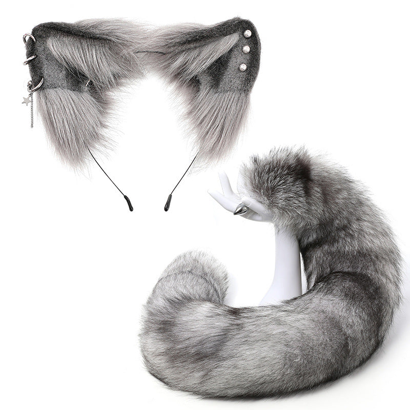 Real Fur Fox Girl Buttplug Tai + Ears Set