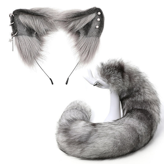 Real Fur Fox Girl Buttplug Tai + Ears Set